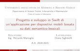 Progetto e sviluppo in Swift di un applicazione per ... · Universita degli studi di Modena e Reggio Emilia Dipartimento di Scienze Fisiche, Informatiche e Matematiche Corso di Laurea