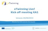 eTwinning Live! Kick off meeting KA1erasmuska1.weebly.com/uploads/.../etwinninglive-ka1... · che rende possibile il coinvolgimento degli insegnanti in una comunità di pratica virtuale