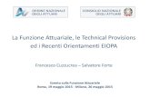 La Funzione Attuariale, le Technical Provisions ed i Recenti … · 2015. 6. 1. · Guideline 48 –Data quality 1.97. The undertaking should require the actuarial function to assess