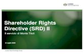 Shareholder Rights Directive (SRD) II · 2020. 7. 3. · Gennaio 2020 Consolidamento adeguamenti Meeting domestici ed esteri Aprile 2020 Riduzione dello scope per Avviso di Convocazione