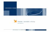 Matlab: Variabili e Array - Politecnico di Milano · 2011. 9. 27. · Informatica B – A.A 2008-2009 Array e variabili L’unità fondamentale di dati in MATLAB è l’array Una