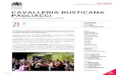 EN DIRECTO TEMPORADA EN CINES 2019/20 · Cavalleria Rusticana de Pietro Mascagni y Pagliacci de Ruggero Leoncavallo, escritas de manera independiente, son dos de las óperas italianas