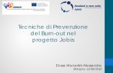 Tecniche di Prevenzione del Burn-out nel progetto Jobis · Possono servire come mezzi di “decompressione” dagli stress quotidiani correlati all’ambito lavorativo. Possono riguardare