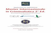 Regolamento A.A. 2018/2019 del Master Internazionale in ... · in Criminalistica 2° Ed. per la preparazione alla professione di Criminalista in collaborazione con Master riconosciuto