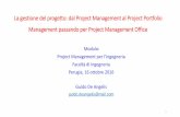 La gestione del progetto: dal Project Management al ... · 4. L’ingegneria ed il Projet Management 5. Project Charter 6. Le fasi di un progetto 7. Complessità di un progetto 8.