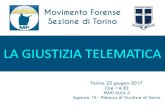 LA GIUSTIZIA TELEMATICA - Movimento Forense · Brevi cenni sul Processo Amministrativo Telematico Movimento Forense Sezione di Torino. EXCURSUS NORMATIVO Le norme che regolano il