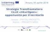 Strategia CLLD «HEurOpen»: opportunità per il territorio · opportunità per il territorio finanziata dal Fondo europeo di sviluppo regionale e Programma Interreg V-A Italia-Austria