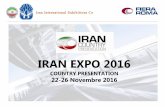 IRAN EXPO 2016 - IRASCO s.r.l....Italia, anche con l’istituzione di una settimana appositamente dedicata a questo. L’appuntamento prende forma attraverso un fitto programma di