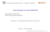 Dottorando: Riccardo Pighi Tutor: Prof. Ing. Riccardo Raheli · 2006. 12. 15. · Università degli Studi di Parma. Facoltà di Ingegneria Comunicazioni su Linee Elettriche Dottorando: