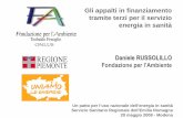 Gli appalti in finanziamento tramite terzi per il servizio energia ......Un patto per l’uso razionale dell’energia in sanità Servizio Sanitario Regionale dell’Emilia Romagna