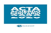 ACTA ACUERDO PARITARIO • JUNIO 2020 - Sadop Nacion ... bajo Docente, firmada por SADOP el 4 de junio de 2020 en la Paritaria Nacional. La negociación colectiva que culminó con