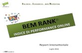 Indice generale BEM Rank a giugno 2016...Migliori brand online per paese di origine e per settore Numero di brand online Luglio 2016 Fonte: elaborazioni e stime BEM Research. Le imprese