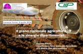Il piano nazionale agricoltura e le sinergie diparmentali · Coordinatore Piano Nazionale Agricoltura ATS Milano Ci7à Metropolitana Lamezia Terme 8 aprile 2016 ... -7,97 -21,99 Italia