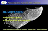 Associazione Astrofili Alta Valderaasteroidi.uai.it/PDF/asteroidi_completa.pdf · asteroide. Con l'evoluzione dei moderni elaboratori i difficoltosi calcoli vengo effettuati in pochi