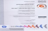 Officine Aiolfi - Lavorazioni Meccaniche per Asportazione ... · SGS ACCREDIA ffAUANO ACCREO\TAMENTO Further clarifications regarding the scope of this certificate and the applicability