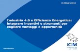 Industria 4.0 e Efficienza Energetica: integrare incentivi e ......Industria 4.0 e Efficienza Energetica: integrare incentivi e strumenti per cogliere vantaggi e opportunità CRISTINA