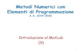 Metodi Numerici con Elementi di Programmazione · 2019. 12. 14. · Scrivere la funzione Matlab esercizio4.m che: • legga in input le funzioni f, df, df2, con df e df2 rispettivamente