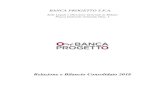 Relazione e Bilancio Consolidato 2018 - Banca Progetto€¦ · Enrico Cantarelli Samuele Cappelletti Italo Vitale Collegio Sindacale Presidente Carlo Garavaglia Sindaci Effettivi