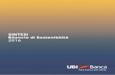 SinteSi Bilancio di Sostenibilità 2016 - UBI Banca: Conti ...€¦ · Bilancio di Sostenibilità 2016. 2. 3 La nostra visione Semplificare la vita delle persone e sostenere l’economia