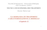 LA DOMANDA DI TRASPORTO CARATTERIZZAZIONE E MODELLI ... · M. Lupi,"Tecnica ed Economia dei Trasporti" - A.A. 2010/11 - Università di Bologna 6 Fasi della messa a punto di un modello