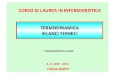 CORSO+DI+LAUREAIN+INFERMIERISTICA+ TERMODINAMICA+ …boffelli/Infermieristica_Vigevano_2012/18... · TRASMISSIONE del CALORE (Sistemi biologici) calore di evaporazione 1--120 580