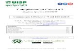 Campionato di Calcio a 5 2018.19 calcio a 5.pdf · economica della stessa Associazione, valevole per tutte le attività UISP, verrà pubblicata integralmente nei prossimi Comunicati