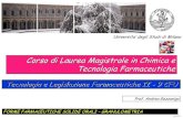 Universita’ degli Studi di Milano · GRANULOMETRIA DELLE POLVERI Micromeritics scienza e tecnologia delle particelle di piccole dimensioni CLASSIFICAZIONE IN CAMPO FARMACEUTICO