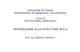 New Corso di Tecnica delle Costruzioni INTRODUZIONE ALLE … · 2020. 2. 17. · Università di Trieste Dipartimento di Ingegneria e Architettura Corso di Tecnica delle Costruzioni
