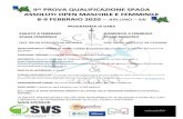 II^ PROVA QUALIFICAZIONE SPADA ASSOLUTI OPEN MASCHILE …Secure Site  · II^ PROVA QUALIFICAZIONE SPADA ASSOLUTI OPEN MASCHILE E FEMMINILE 8-9 FEBBRAIO 2020 – ARLUNO – MI LUOGO