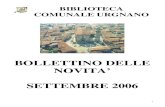BOLLETTINO DELLE NOVITA’ SETTEMBRE 2006 · 2006 informatica 5 URG00018491 005.8 SIV Sivilli, Franco