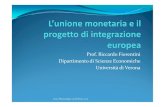 Prof.Riccardo Fiorentini Dipartimentodi ScienzeEconomiche … · 2016. 5. 16. · europee nel 1972 nacque il “serpente monetario ... la politica monetaria spetta solo alla Banca