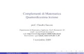 Complementi di Matematica Quattordicesima lezione - unipi.itusers.dma.unipi.it/saccon/LEZIONI/CMAT/2009-11-03-cmat...2009/11/03  · Complementi di Matematica Quattordicesima lezione