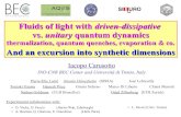 Fluids of light with driven-dissipative vs. unitary ... · strong beam modulates resonator ε ij at ω FSR via optical χ(3) neighboring modes get linearly coupled phase of modulation