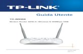Guida Utente - TP-Link · Guida Utente. TD-W8968 . Modem Router ADSL2+ Wireless N 300Mbps USB. 1910011229 Rev1.0.1