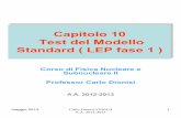 Capitolo 10 Test del Modello Standard ( LEP fase 1 ) · maggio 2013 Carlo Dionisi FNSN II A.A. 2012-2013 1 Capitolo 10 Test del Modello Standard ( LEP fase 1 ) Corso di Fisica Nucleare