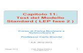Capitolo 11: Test del Modello Standard ( LEP fase 2 ) · 2013. 5. 27. · Maggio 2013 Carlo Dionisi FNSN II A.A.2012-2013 1 Capitolo 11: Test del Modello Standard ( LEP fase 2 ) Corso