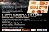 NOTTE EUROPEA DEI MUSEI - Museo della Bilancia · muoversi men velocemente.” ... Il Museo della Bilancia dedica la Notte Europea dei Musei allo scienziato pisano, riproponendo brani