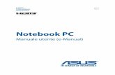 Notebook PC - Asus€¦ · Nessuna parte di questo manuale, compresi i prodotti e i software in esso descritti, può essere riprodotta, trasmessa, trascritta, archiviata in un sistema