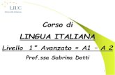 Corso di LINGUA ITALIANA - My LIUCmy.liuc.it/MatSup/2018/IL0001/LIVELLO 1 AV-Sessione 1.pdf · 2018. 8. 27. · Corso di LINGUA ITALIANA ... Corso ITALIANO Prof.ssa S. DOTTI Liv.