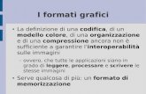 I formati grafici - unipi.itcirce.di.unipi.it/~gervasi/EdE09/Lezione 5.pdfI formati grafici Un formato grafico specifica tutte le caratteristiche che abbiamo visto (codifica, colore,