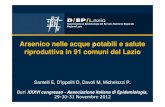 1 Arsenico nelle acque potabili e salute riproduttiva in 91 comuni del Lazio · 2018. 4. 10. · Il problema dell’arsenico nella Regione Lazio Concentrazione media di AS 2004-2010