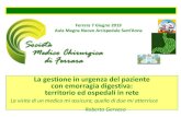 Ferrara 7 Giugno 2019 Aula agna uovo Arcispedale Sant’Anna · 2019. 6. 10. · La gestione in urgenza del paziente con emorragia digestiva: territorio ed ospedali in rete La visita