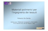 Materiali polimerici per l’ingegneria dei tessuti · 2019. 6. 18. · Materiali polimerici per l’ingegneria dei tessuti I quattro componenti strutturali per la meccano-trasduzione