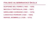 SCIPIONE DEL FERRO (1465 – 1526) NICCOLO TARTAGLIA (1500 …euler.fd.cvut.cz/predmety/matematika/historie/files/alg... · 2010. 12. 29. · SCIPIONE DEL FERRO (1465 – 1526) Italsky´