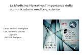 La Medicina Narrativa:l’importanza della comunicazione medico … · 2020. 3. 10. · Medico post moderno. Crisi del rapporto medico-paziente. Anni ‘90. I medici sanno parlare
