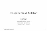 L’esperienza di MillikanL’esperienza di Millikan L. Martina 1/02/2017 Dipartimento di Fisica Università del Salento Sezione INFN - Lecce Progetto Lauree Scientifiche 1 Cenni storici