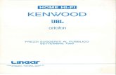 KENWOOD - Cieri - Listino prez… · KENWOOD HOME HI-FI COMPONENTI SERI «VE » (L = 420 mm) (Silver) AMPLIFICATORI INTEGRAT STEREI O KA-54 Potenza d'uscita 10 272.000 watt RM + IVS