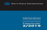 Fascicolo 2/2019 · 2019. 2. 14. · 105 2/2019 L’ESTENSIONE DELL’ART. 4-BIS ORD. PEN. AI DELITTI CONTRO LA P.A.: PROFILI DI ILLEGITTIMITÀ COSTITUZIONALE di Vittorio Manes SOMMARIO: