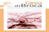 l’area di Broca · 2012. 10. 8. · l’area di Broca Memoria Mariella Bettarini, Ricordare, dimenticare… 2 Massimo Acciai, Ricominciare ogni giorno da zero 3 Margherita Adda,