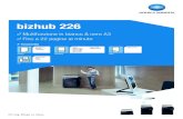 bizhub 226 · 2018. 4. 18. · bizhub 226: Multifunzione A3 in monocromia, velocità 22 ppm; funzioni standard di copia, stampa (GDI) e scansione AD-509 a colori (incl. Scan-to-USB);